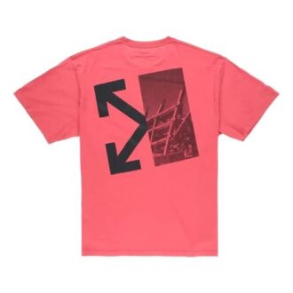 Camiseta de manga corta holgada Splitted Arrows, talla grande, color rojo Camiseta de manga corta holgada Splitted Arrows, talla grande, color rojo