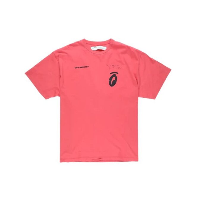 Camiseta de manga corta holgada Splitted Arrows, talla grande, color rojo
