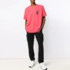 Camiseta de manga corta holgada Splitted Arrows, talla grande, color rojo