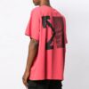 Camiseta de manga corta holgada Splitted Arrows, talla grande, color rojo