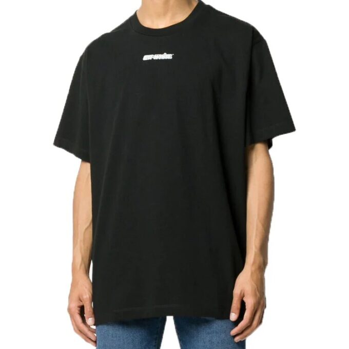 Back Arrow, camiseta de manga corta grande, negra