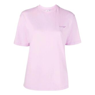 Camiseta de manga corta Off-White con estampado diagonal «Light Pink»