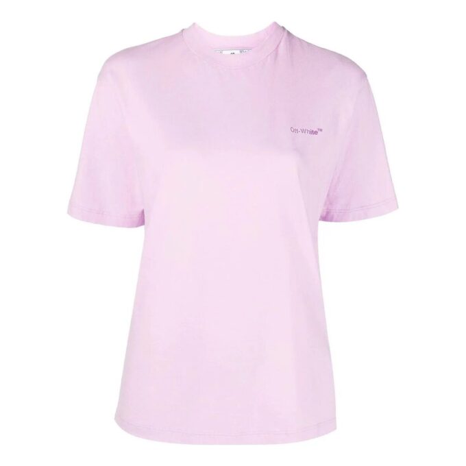 Camiseta de manga corta Off-White con estampado diagonal «Light Pink»