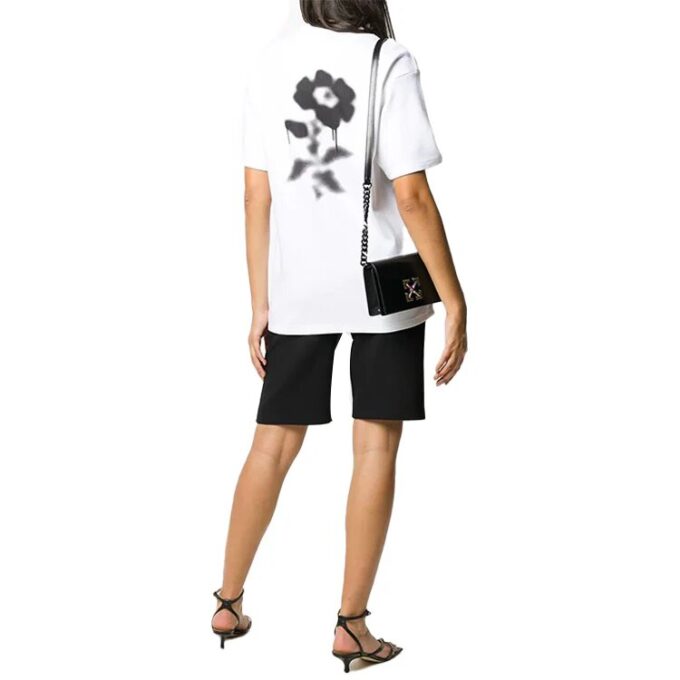 Camiseta de manga corta Off-White con estampado floral en la espalda, color blanco