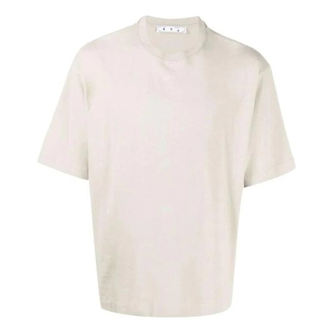 Camiseta de manga corta Off-White para hombre, colección primavera-verano 2022, color liso, con flecha de goma, color blanco cremoso