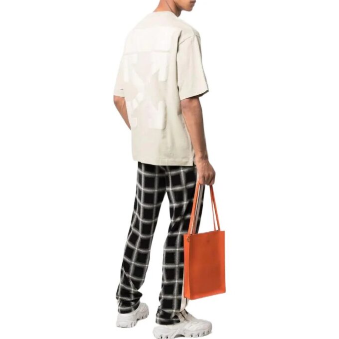 Camiseta de manga corta Off-White para hombre, colección primavera-verano 2022, color liso, con flecha de goma, color blanco cremoso