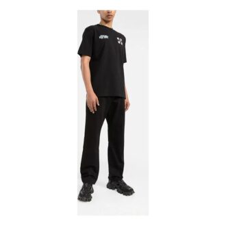 Camiseta de manga corta Off-White para hombre, colección primavera-verano 2022, con estampado clásico de flechas y letras en el pecho, color negro Camiseta de manga corta Off-White para hombre, colección primavera-verano 2022, con estampado clásico de flechas y letras en el pecho, color negro