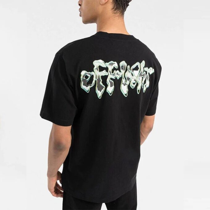 Camiseta de manga corta Off-White para hombre, colección primavera-verano 2022, con estampado clásico de flechas y letras en el pecho, color negro