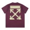 Camiseta de manga corta Off-White para hombre con parche de correa de goma Bronzing Arrow, color morado