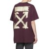 Camiseta de manga corta Off-White para hombre con parche de correa de goma Bronzing Arrow, color morado
