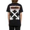 Camiseta de manga corta Off-White para hombre, de algodón, con estampado de letras y flecha en la espalda, color negro