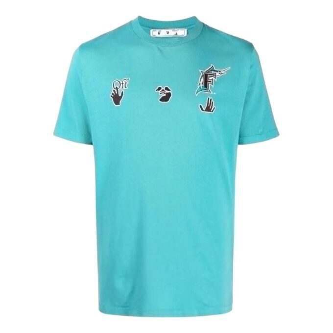 Camiseta de manga corta Off-White x MLB Miami Marlins «Lake Blue»