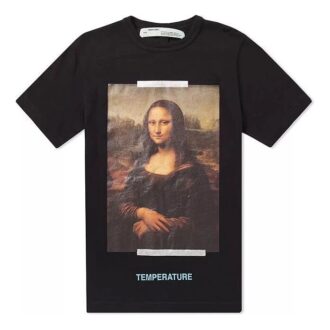 Camiseta de manga corta para hombre con logotipo de la Mona Lisa, corte normal Camiseta de manga corta para hombre con logotipo de la Mona Lisa, corte normal