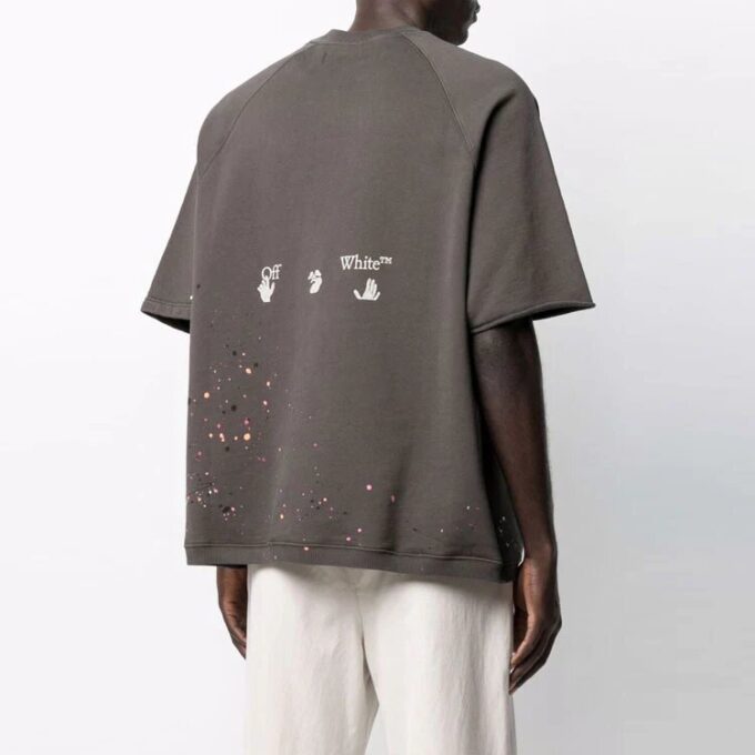 Camiseta de manga corta para hombre Off-White, colección primavera-verano 2021, versión estándar, color gris