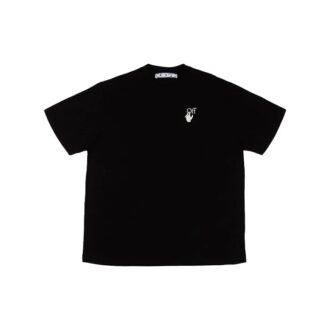 Camiseta de manga corta SS21 con flecha y degradado rosa para hombre, color negro Camiseta de manga corta SS21 con flecha y degradado rosa para hombre, color negro