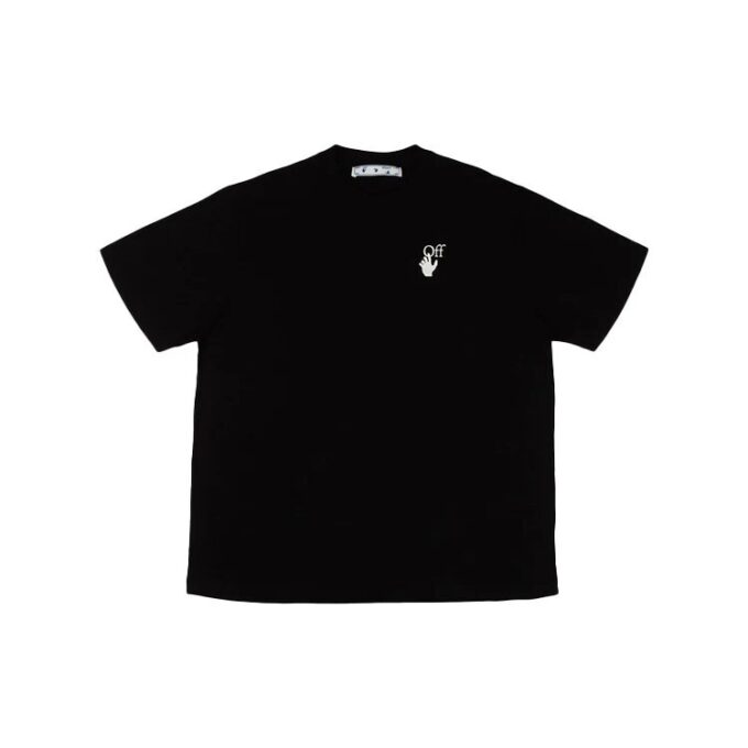 Camiseta de manga corta SS21 con flecha y degradado rosa para hombre, color negro