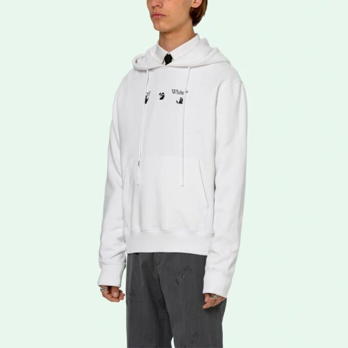 Camiseta de manga larga con capucha y logo estampado, colección primavera-verano 2021, color blanco