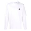 Camiseta de manga larga con cuello redondo y estampado de logotipo para hombre de Off-White, versión en blanco