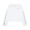 Camiseta de manga larga con diseño floral brillante en diagonal