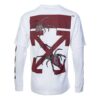 Camiseta de manga larga con estampado de flecha, corte holgado, color blanco