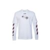 Camiseta de manga larga con estampado de flecha, corte holgado, color blanco