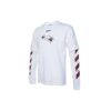Camiseta de manga larga con estampado de flecha, corte holgado, color blanco