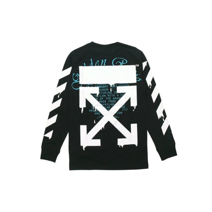 Camiseta de manga larga con estampado de flechas y logotipo «Dripping Arrows» en negro