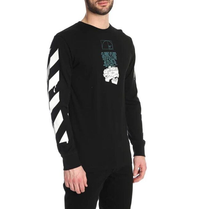 Camiseta de manga larga con estampado de flechas y logotipo «Dripping Arrows» en negro