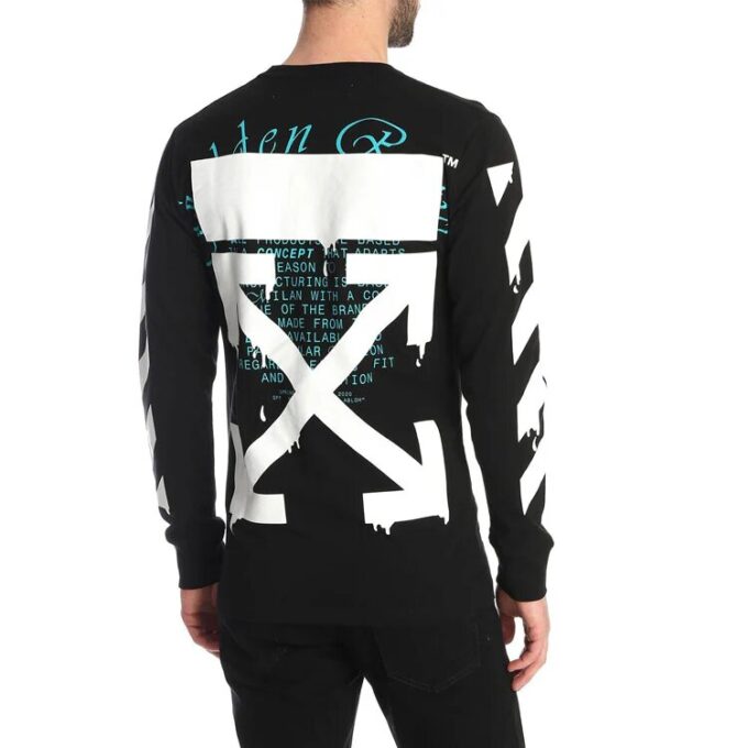 Camiseta de manga larga con estampado de flechas y logotipo «Dripping Arrows» en negro