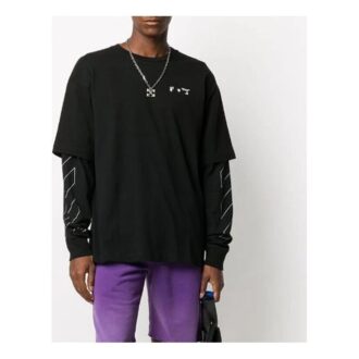 Camiseta de manga larga con estampado de logotipo en capas para hombre FW20 Camiseta de manga larga con estampado de logotipo en capas para hombre FW20