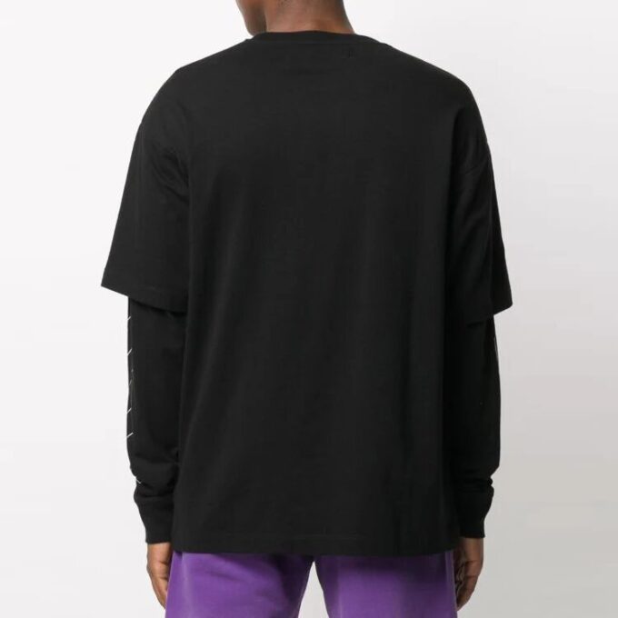 Camiseta de manga larga con estampado de logotipo en capas para hombre FW20