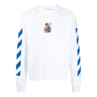 Camiseta de manga larga con estampado de rayas y diseño de Arrows, colección Primavera-Verano 2021, color blanco