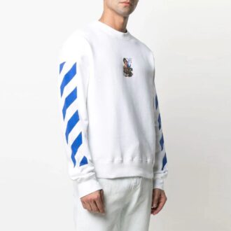 Camiseta de manga larga con estampado de rayas y diseño de Arrows, colección Primavera-Verano 2021, color blanco