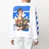 Camiseta de manga larga con estampado de rayas y diseño de Arrows, colección Primavera-Verano 2021, color blanco