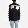 Camiseta de manga larga con estampado Diag Hand Card de Virgil Abloh para hombre, color negro