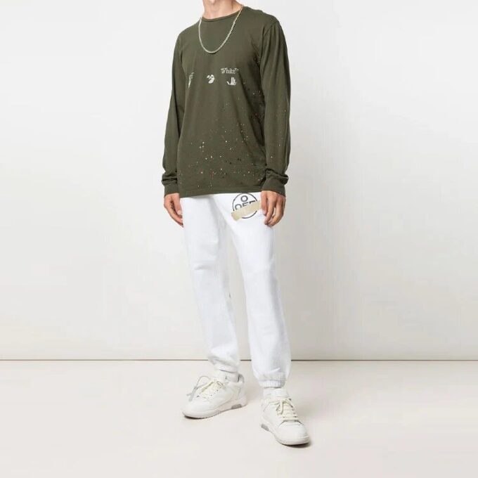 Camiseta de manga larga con estampado SS21, verde