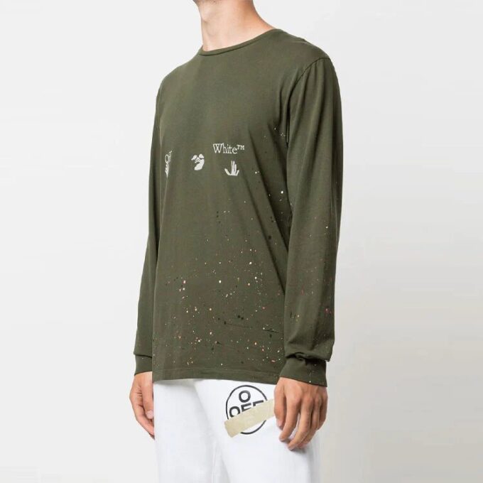 Camiseta de manga larga con estampado SS21, verde