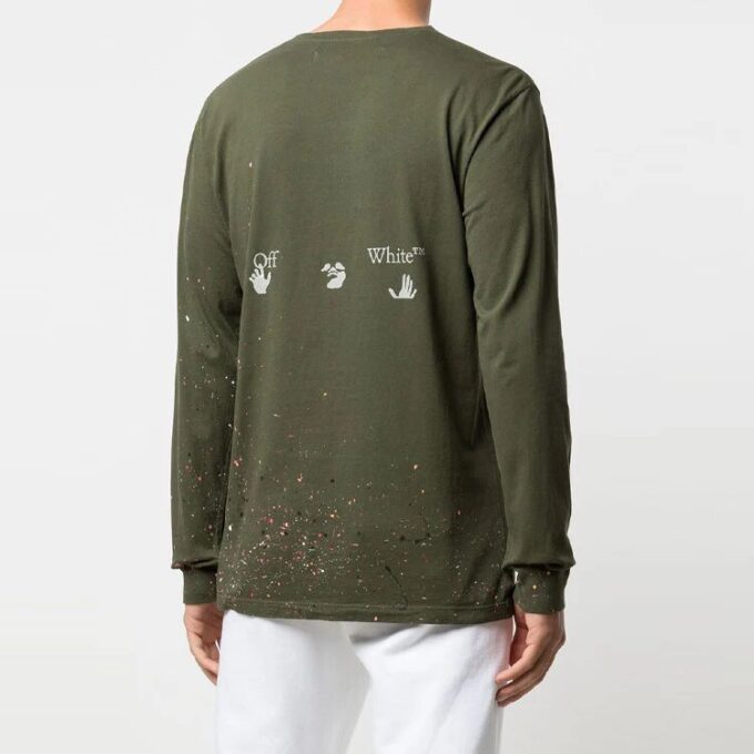 Camiseta de manga larga con estampado SS21, verde