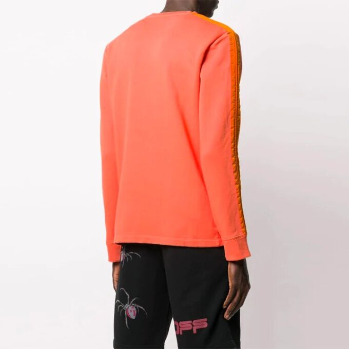 Camiseta de manga larga con patchwork de tela, versión básica, naranja