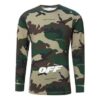 Camiseta de manga larga de algodón de camuflaje para hombre