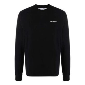 Camiseta de manga larga holgada con estampado de flechas y letras Caravaggio para hombre de Off-White, colección primavera-verano 2022, color negro Camiseta de manga larga holgada con estampado de flechas y letras Caravaggio para hombre de Off-White, colección primavera-verano 2022, color negro