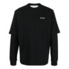 Camiseta de manga larga holgada con estampado de pintura Off-White para hombre, temporada otoño-invierno 2022, color negro
