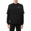 Camiseta de manga larga holgada con estampado de pintura Off-White para hombre, temporada otoño-invierno 2022, color negro