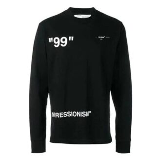 Camiseta de manga larga holgada de cuello redondo Ice Man para hombre de Off-White, color negro Camiseta de manga larga holgada de cuello redondo Ice Man para hombre de Off-White, color negro