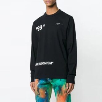 Camiseta de manga larga holgada de cuello redondo Ice Man para hombre de Off-White, color negro Camiseta de manga larga holgada de cuello redondo Ice Man para hombre de Off-White, color negro