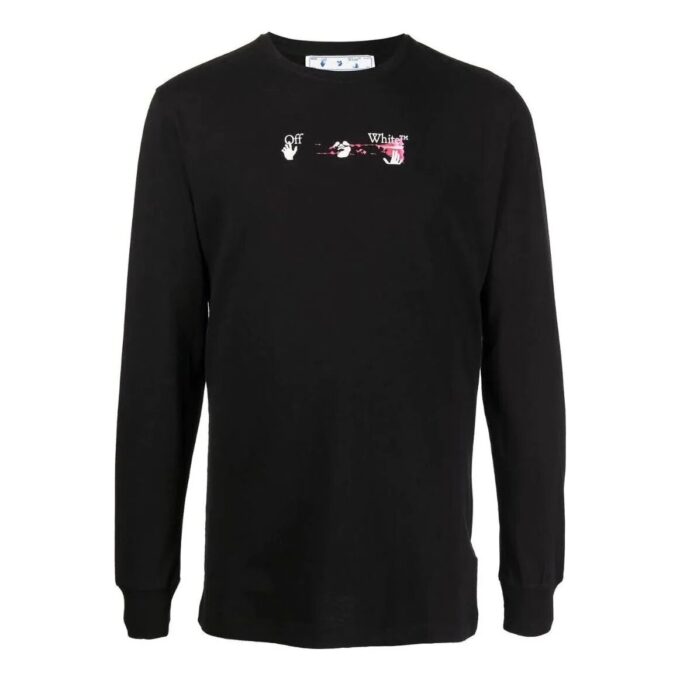 Camiseta de manga larga negra con estampado de flechas de Off-White para hombre, colección primavera-verano 2022