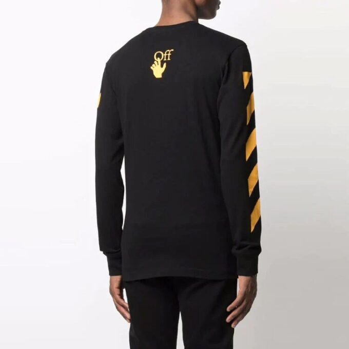 Camiseta de manga larga Off-White para hombre FW21 con estampado de Caravaggio en negro