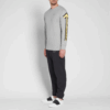 Camiseta de manga larga para hombre con estampado de Arrows en la espalda «Gris-Amarillo»