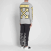 Camiseta de manga larga para hombre con estampado de Arrows en la espalda «Gris-Amarillo»