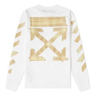 Camiseta de manga larga para hombre con estampado de Tape Arrows SS20, color blanco